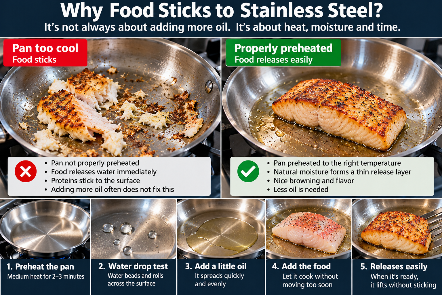Why Food Sticks to Stainless Steel: What 40+ Years in Cookware Taught Me